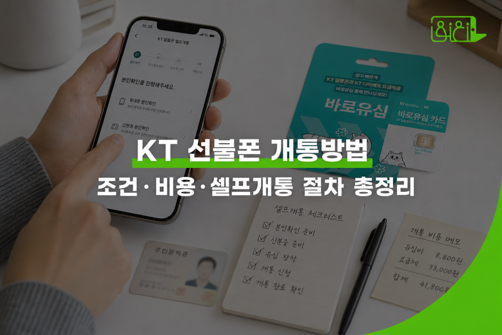 KT 선불폰 개통 방법 셀프개통 절차 총정리