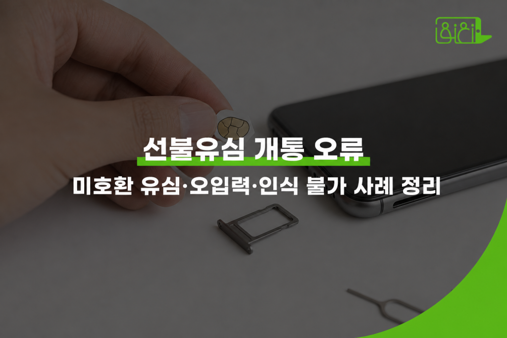 선불유심 개통 오류 해결 — 유심 구매부터 번호 입력, 인식 불가까지 단계별 총정리