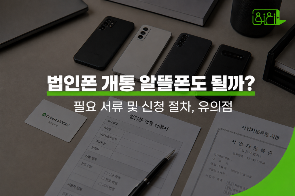 법인폰 개통 알뜰폰도 될까 필요 서류 및 신청 절차, 유의점을 나타내는 이미지
