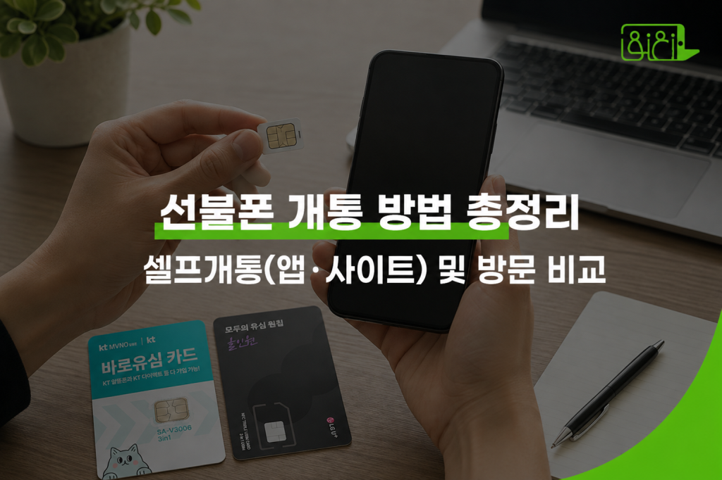 선불폰 개통 방법 총정리 셀프개통 앱 사이트 및 방문 비교