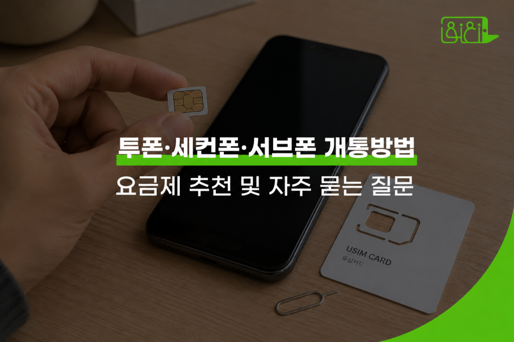 세컨폰 개통방법 투폰 서브폰 알뜰폰 요금제 추천 및 개통 절차